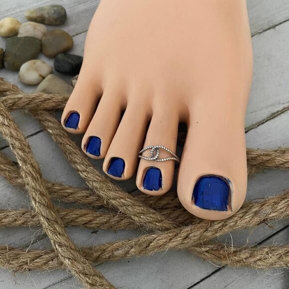 Sterling Silver Knot Toe Ring Midi Ring - Picture 1 of 3